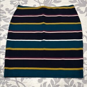 Ann Taylor Blue and Green Knee-Length Pencil Skirt